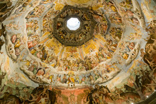 Mural Painted On The Ceiling Of Dome In Cathedral Of Florence