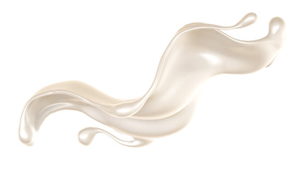 Wall Mural - Splash of thick white liquid, milk. 3d illustration, 3d rendering.