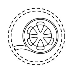 Sticker - patch of cinema reel tape isolated icon