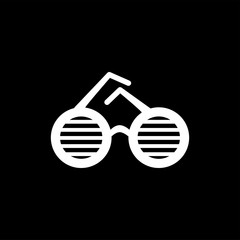 Party Glasses Icon On Black Background. Black Flat Style Vector Illustration