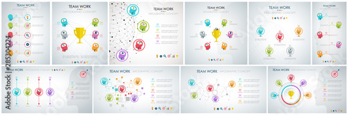 Set of Info graphic teamwork. Business concept. Fototapete