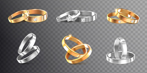 Poster - Wedding Rings Transparent Set