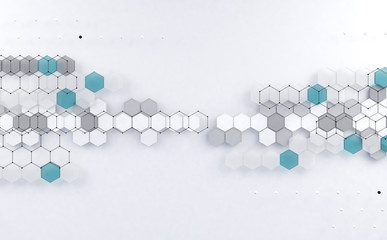 Wall Mural - fondo abstracto de alta tecnología digital. fondo de hexágonosformas geométricas en fondo blanco.cir