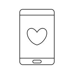 Canvas Print - smartphone device with heart in screen