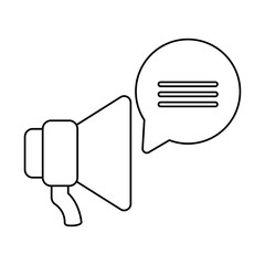 Poster - megaphone sound with speech bubble