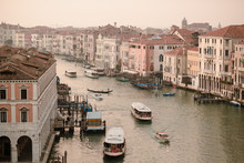 View Across The Rooftops Of Venice At Dusk