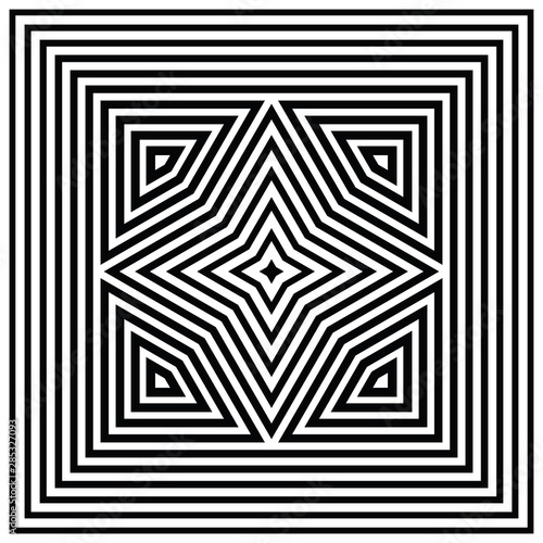 Abstract seamless pattern of many shapes. Vector kaleidoscope.