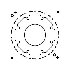 Poster - gear pinion machine isolated icon