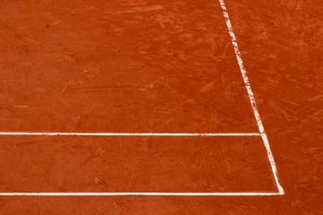 View on a tennis court and baseline