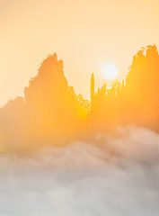 Wall Mural - sunrise of mount huangshan (yellow mountains). unesco world heritage site. located in huangshan, anh
