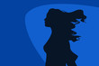 Wind in Hair Empowered Woman Profile Silhouette