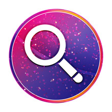 Magnifying Glass Icon Creative Trendy Colorful Round Button Illustration