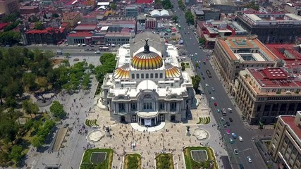 Wall Mural - bellas artes aerial in mexico city