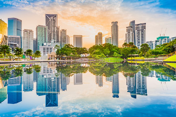 Wall Mural - KLCC Park in the morning. Located in Kuala Lumpur, Malaysia.