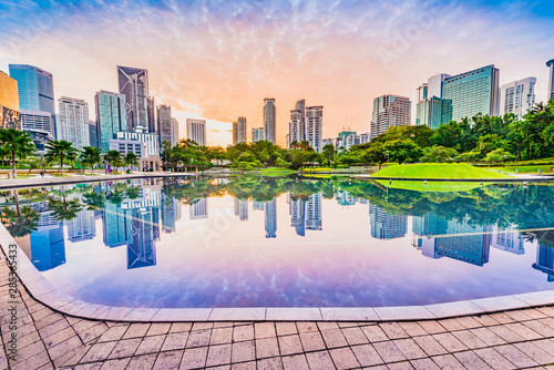 KLCC Park in the morning. Located in Kuala Lumpur, Malaysia. Wallpaper Mural