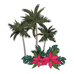 Wall Mural - tropical summer relax holiday cartoon