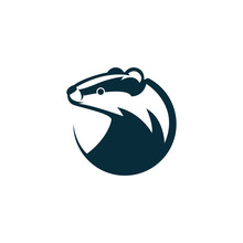 Badger Head Logo Illustration