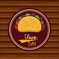 Poster - Taco day mexican food cartoon