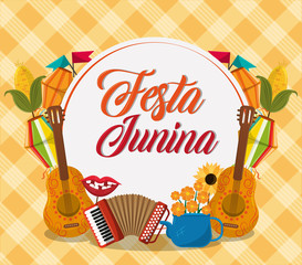 Sticker - festa junina concept cartoon