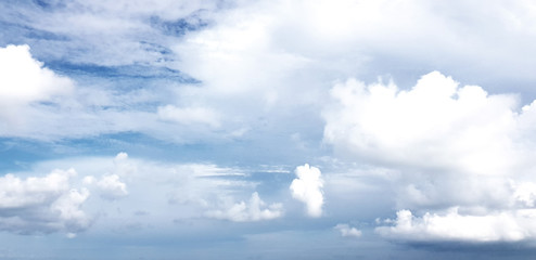 Wall Mural - clear blue sky with white cloud background. clearing day and good weather in the morning.
