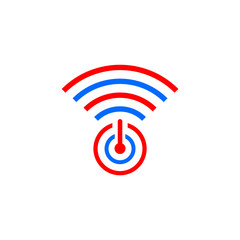 Wall Mural - Turn on and off WiFi wireless network, isolated icon on a white background.