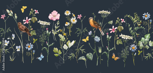 Watercolor floral pattern