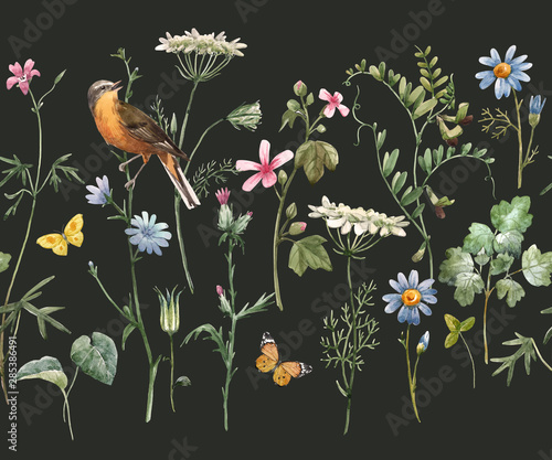 Watercolor floral pattern