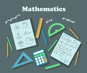 Poster to illustrate a math lesson. Vector illustration.