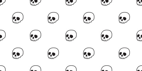 Wall Mural - skull Halloween seamless pattern vector pirate symbol bone ghost scarf isolated tile background repeat wallpaper cartoon doodle illustration design