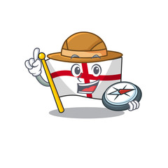 Sticker - Explorer england flag folded above cartoon table