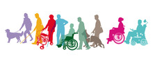 Behinderte  Personen Mit Gehhilfen, Isoliert