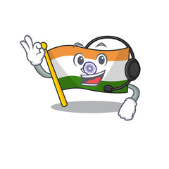 Canvas Print - With headphone indian flag kept in cartoon cupboard