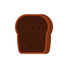 Burnt Bread Isolated. Spoiled Toasted Toast. Food Vector Illustration