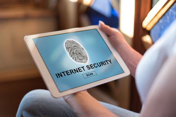 Internet security concept on a tablet