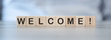 Word Welcome On Cubes