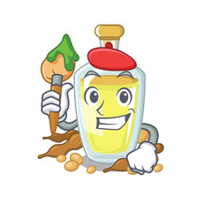 Sticker - Artist soybean oil put in cartoon bottle