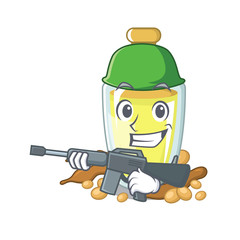 Sticker - Army soybean oil put in cartoon bottle