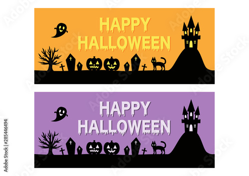 Happy Halloween ハロウィン イラスト バナー Adobe Stock でこの
