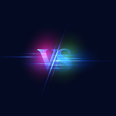 Wall Mural - versus screen. modern versus background with luxury style. challenge composition with neon effect.