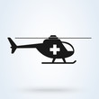 ambulance helicopter Simple vector modern icon design illustration.
