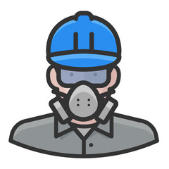 Wall Mural - asbestos worker white male avatar icon