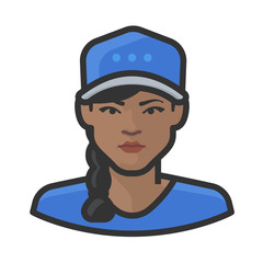 baseball caps black female avatar icon