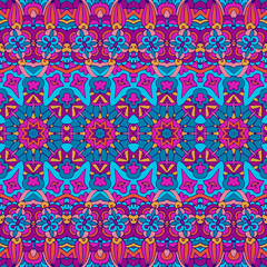 Abstract festive colorful floral vector ethnic tribal pattern