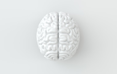 Sticker - 3d brain rendering illustration template background. The concept of intelligence, brainstorm, creative idea, human mind, artificial intelligence.