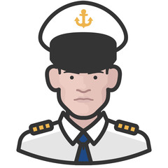 Canvas Print - naval officers white male avatar icon