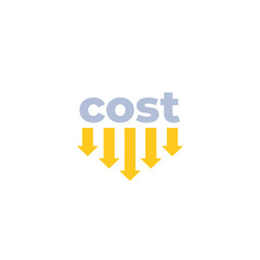 Poster - cost down vector icon with arrows