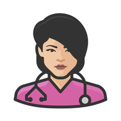 Canvas Print - nurse asian female avatar icon