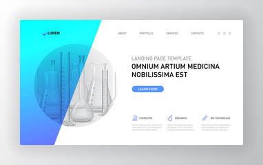 Wall Mural - pharmaceutical landing page template