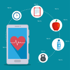 Poster - smartphone technology with heartbeat to sport activity