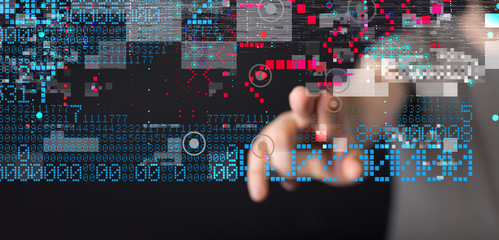 software, web development, programming concept. abstract programming